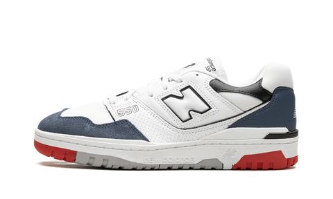 NB 550 White Navy Red