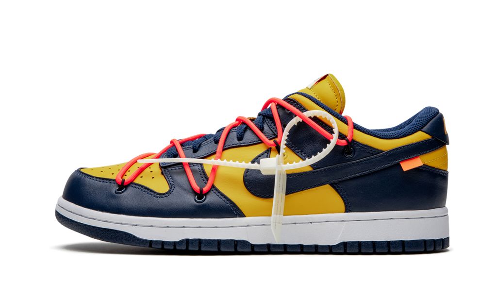 NK Dunk Low Off White University Gold Mindnight Navy