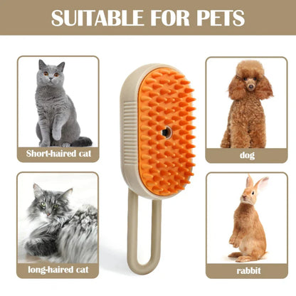 3-in-1 Steam Brush for Cats – Cleaning, Massage and Hair Removal
