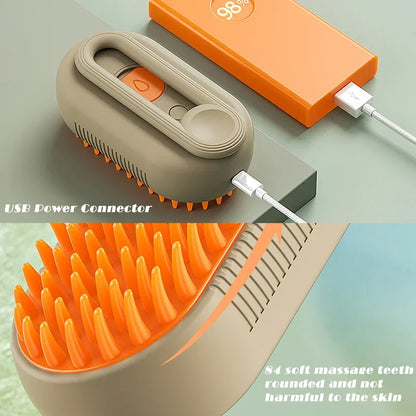 3-in-1 Steam Brush for Cats – Cleaning, Massage and Hair Removal