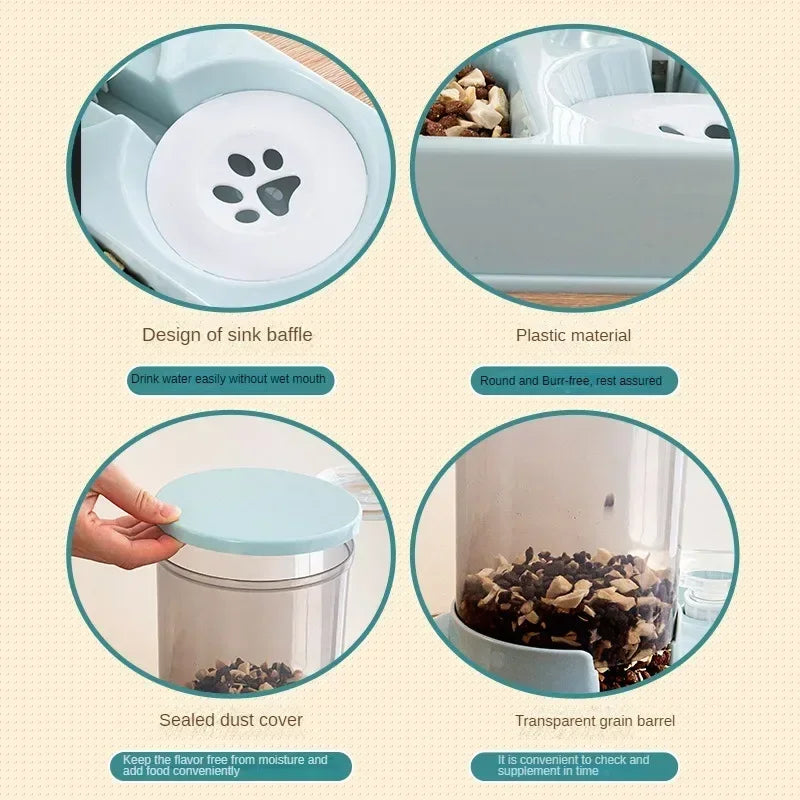 2-in-1 Automatic Feeder and Water Dispenser – For Cats and Pets