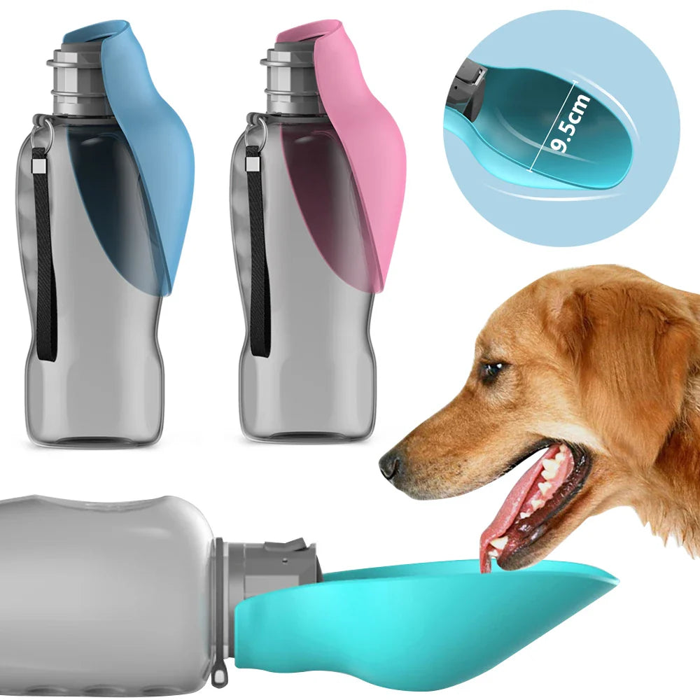 Portable 800ml Water Bottle with Feeder for Dogs – Perfect for Travel