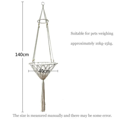 Hanging Hammock for Cats – Woven Cotton Bed & Swing