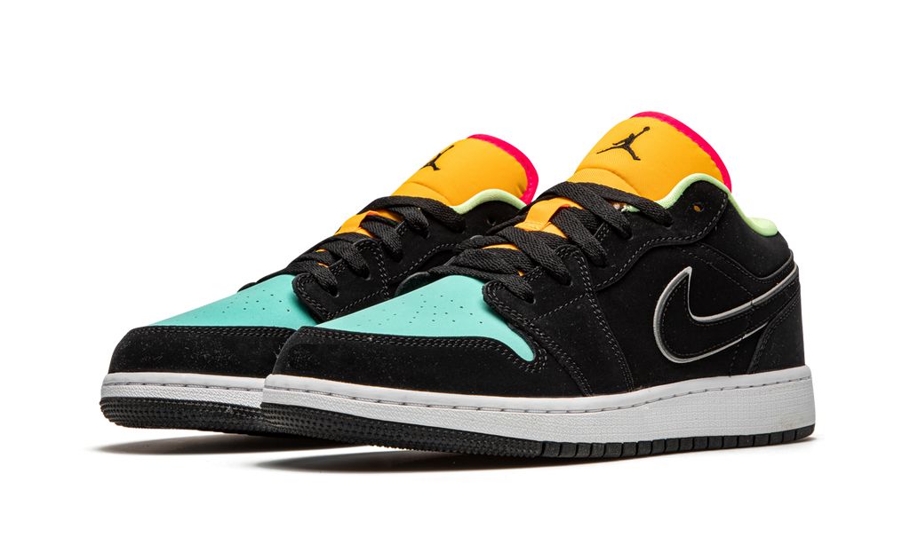 Jordan 1 Low Black Aurora Green Laser Orange
