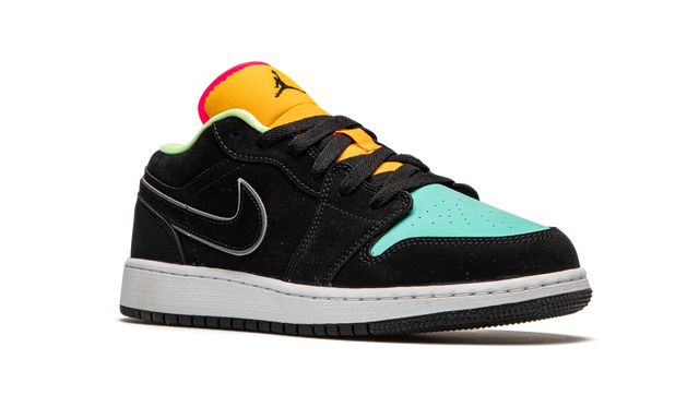 Jordan 1 Low Black Aurora Green Laser Orange