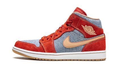 Jordan 1 Mid Denim Red
