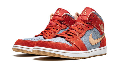 Jordan 1 Mid Denim Red