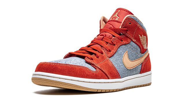 Jordan 1 Mid Denim Red