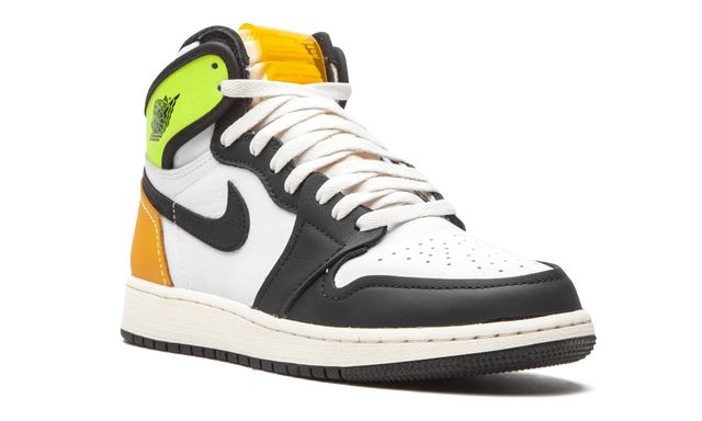 Jordan 1 Retro High White Black Volt University Gold