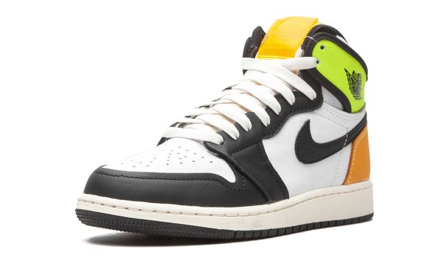 Jordan 1 Retro High White Black Volt University Gold
