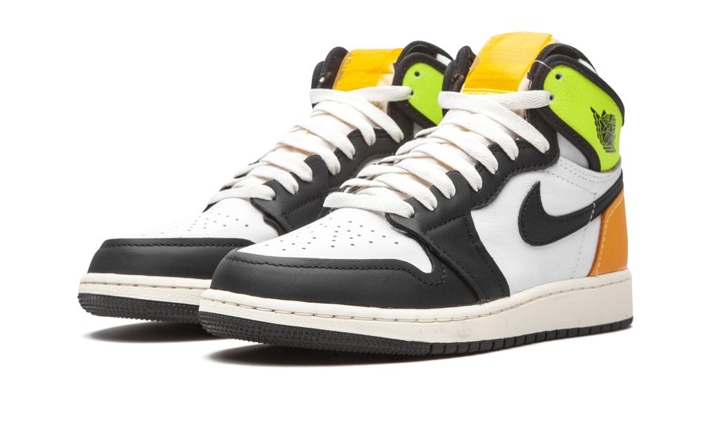 Jordan 1 Retro High White Black Volt University Gold