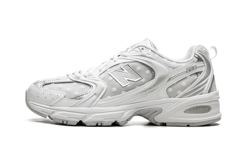 NB 530 Silver Metallic Polka Dots