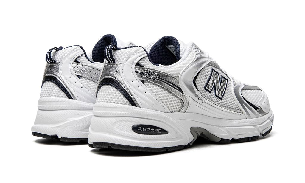 NB 530 White Silver Navy