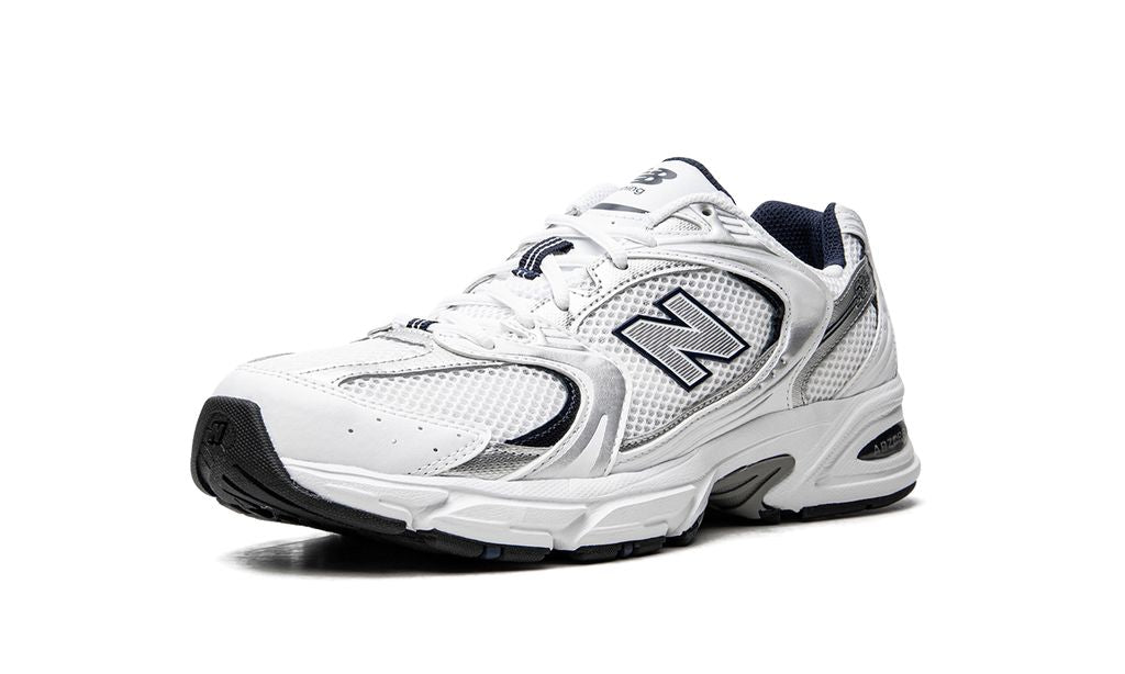 NB 530 White Silver Navy