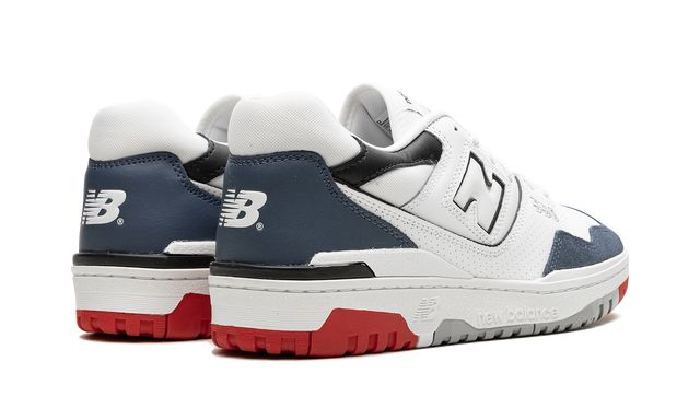 NB 550 White Navy Red