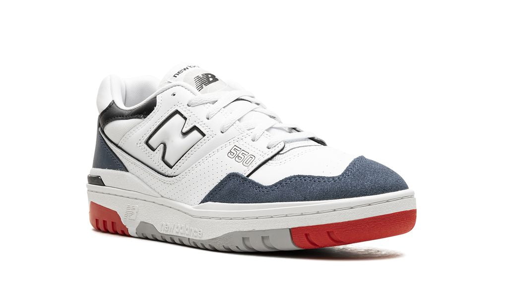 NB 550 White Navy Red
