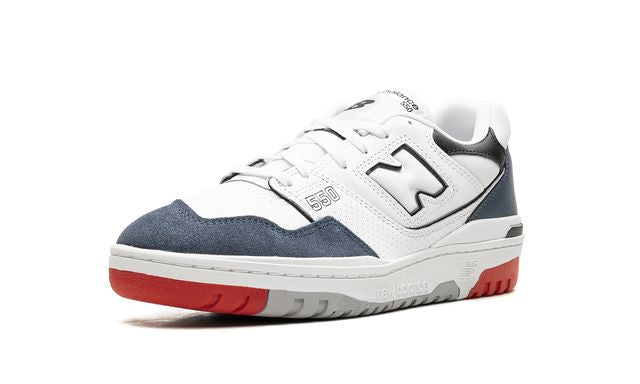 NB 550 White Navy Red