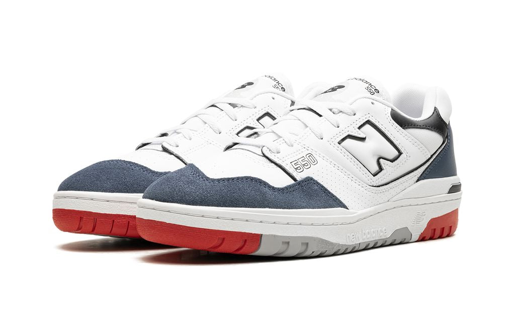 NB 550 White Navy Red