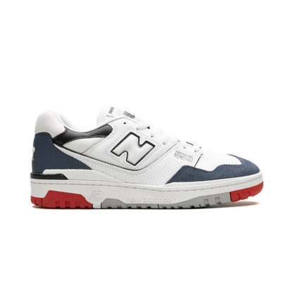 NB 550 White Navy Red