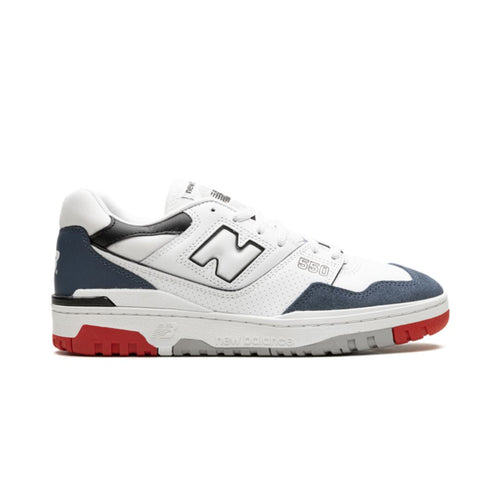 NB 550 White Navy Red