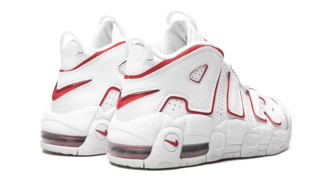 NK Air More Uptempo White Varsity Red Outline