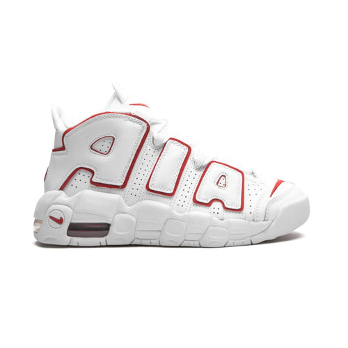 NK Air More Uptempo White Varsity Red Outline