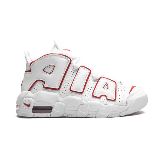 NK Air More Uptempo White Varsity Red Outline