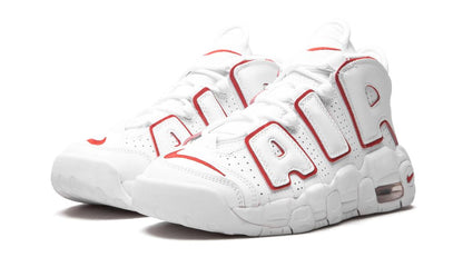 NK Air More Uptempo White Varsity Red Outline