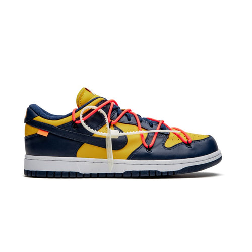 NK Dunk Low Off White University Gold Mindnight Navy
