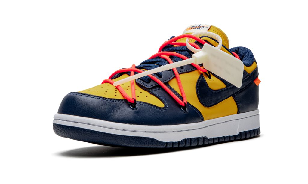 NK Dunk Low Off White University Gold Mindnight Navy