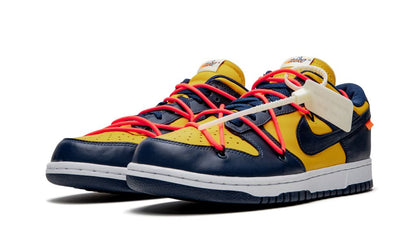 NK Dunk Low Off White University Gold Mindnight Navy