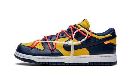 NK Dunk Low Off White University Gold Mindnight Navy
