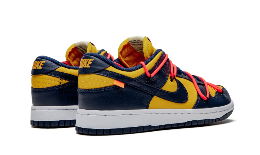 NK Dunk Low Off White University Gold Mindnight Navy