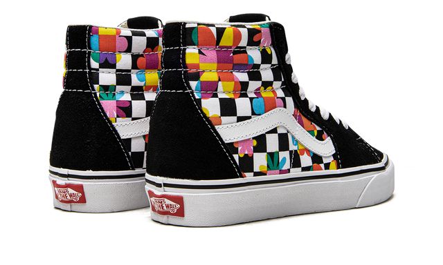 VNS SK8-Hi "Floral Checkerboard"