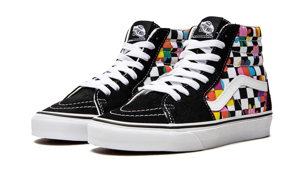 VNS SK8-Hi "Floral Checkerboard"
