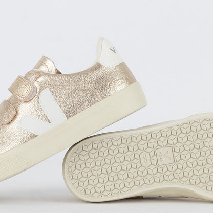 Pantofi V Logo, piele fără crom, alb platinat 