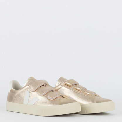 Pantofi V Logo, piele fără crom, alb platinat 