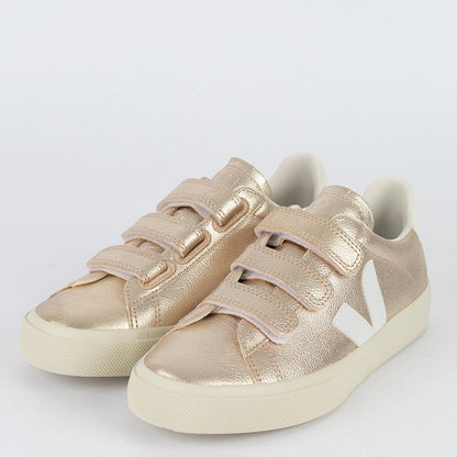 Pantofi V Logo, piele fără crom, alb platinat 